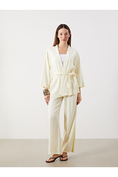 LC Waikiki Vizyon New Season Elastic Waist Linen Blend Women's Trousers