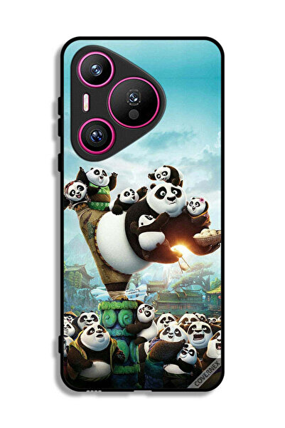 Covernex غطاء حماية لهاتف هواوي بيورا 70 بتصميم باندا وأطفال