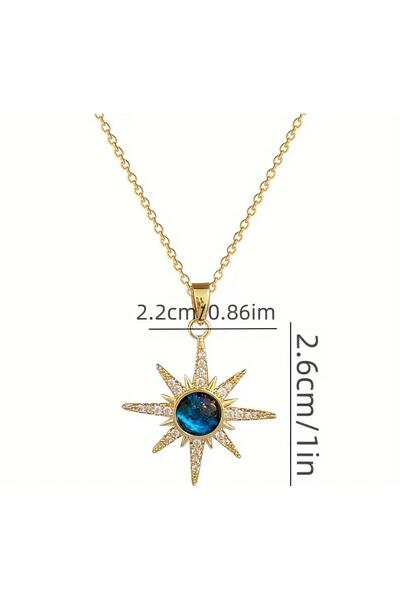 Tudivanyu Aksesuar Blue Planet Star Necklace