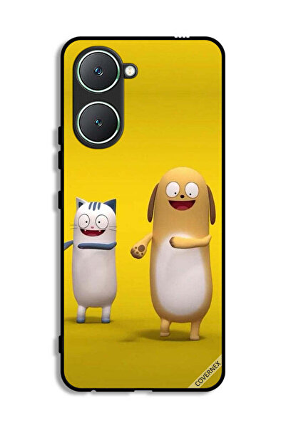 Covernex غطاء حماية لهاتف Vivo Y03 4G بنقشة قصة القط والكلب