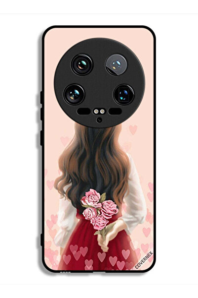 Covernex غطاء حماية فائق لهاتف شاومي 14 بتصميم فتاة تخفي الزهور
