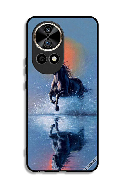 Covernex غطاء حماية لهاتف هواوي نوفا 12 برو 5G، رسم حصان يركض في الماء