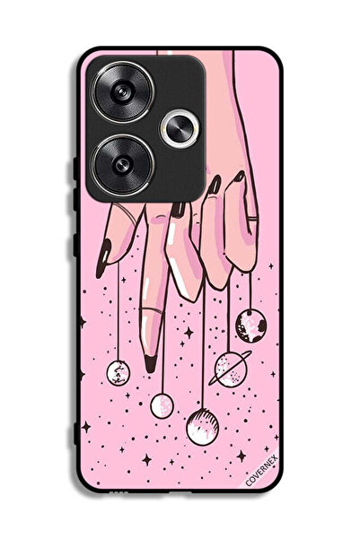 Covernex غطاء حماية لهاتف Xiaomi Poco F6 5G مزين برسومات كواكب معلقة على الأصابع