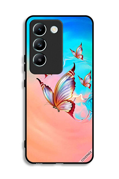 Covernex غطاء حماية لهاتف Vivo V30 Lite 4G بطبعة فراشات تحلق فوق لون الطلاء