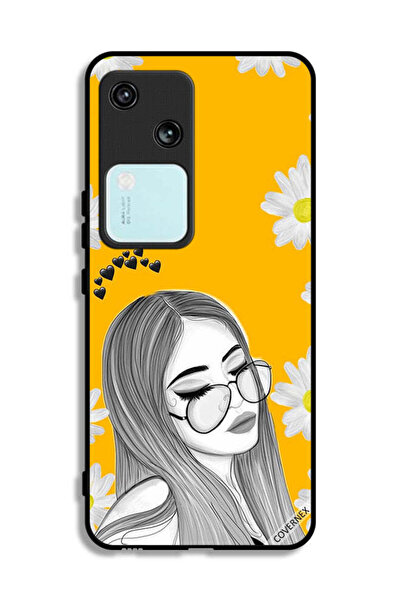 Covernex غطاء حماية لهاتف Vivo S18 5G برسومات فنية لفتاة ونظارات