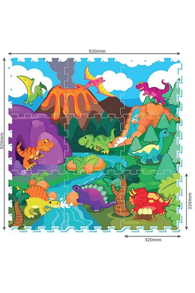 LUDIRO Ludiro EVA Foam Puzzle Mat for Children, Set of 9 Educational Pieces with the World of Dinosaurs