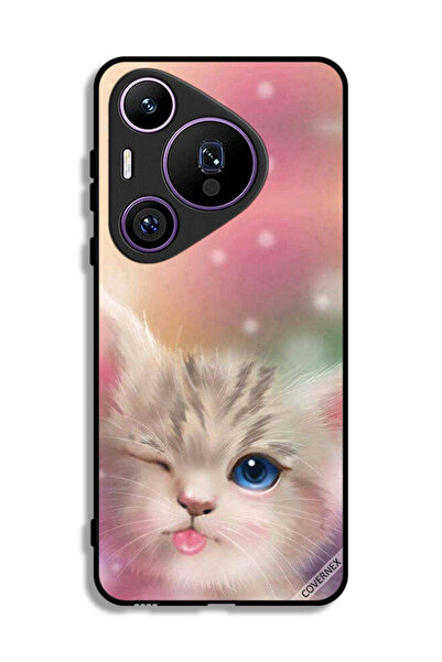 Covernex غطاء حماية لهاتف هواوي بيورا 70 برو بتصميم قطة لطيفة