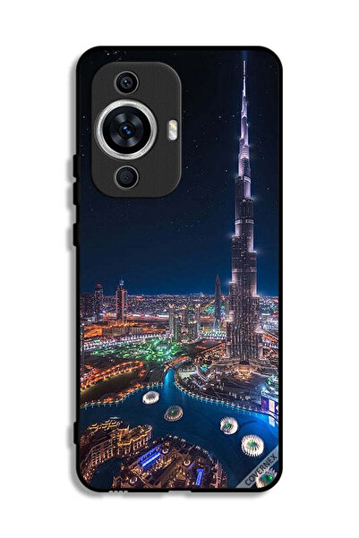 Covernex غطاء حماية لهاتف هواوي نوفا 12 لايت - منظر ليلي لوسط المدينة