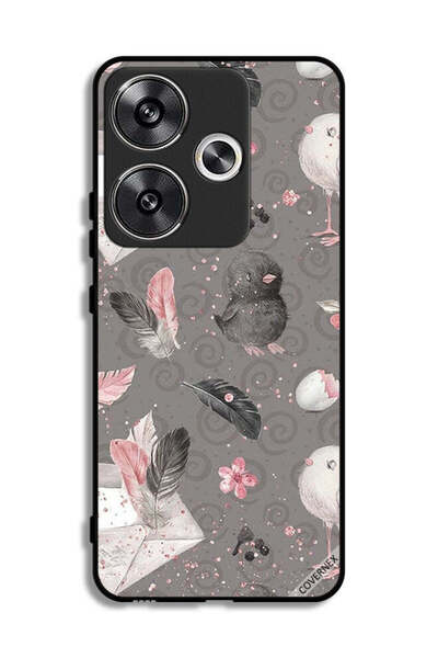 Covernex غطاء حماية لهاتف Xiaomi Poco F6 5G بنقشة ريش وفراخ