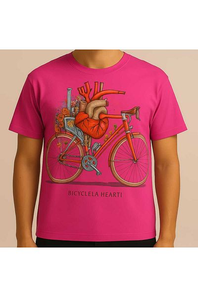 Sende Yakala Bicycle Heart Printed Oversize Thisirt