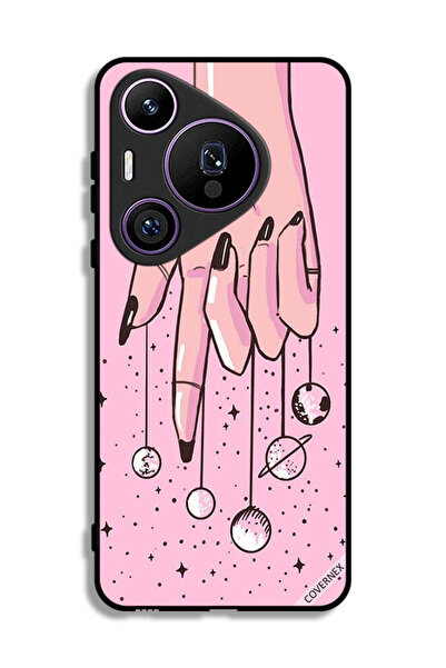 Covernex غطاء حماية لهاتف هواوي بيورا 70 برو بتصميم كواكب معلقة على الأصابع