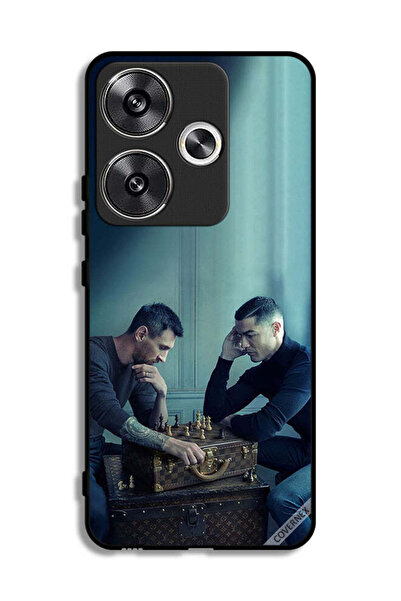 Covernex غطاء حماية لهاتف شاومي بوكو F6 5G ميسي ضد رونالدو يلعبان الشطرنج