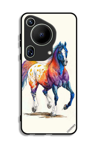 Covernex غطاء حماية فائق لهاتف هواوي بيورا 70 بتصميم رسمة حصان