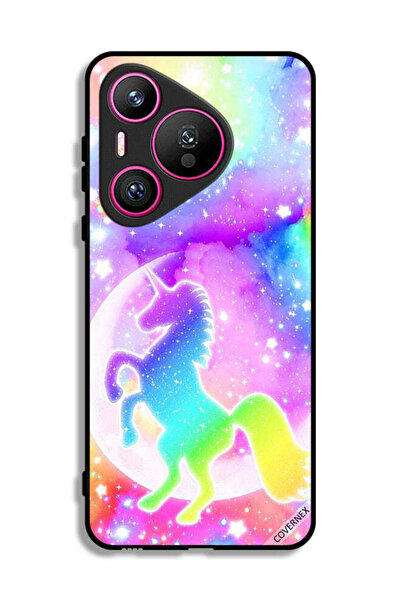 Covernex غطاء حماية لهاتف هواوي بيورا 70 بتصميم وحيد القرن بألوان قوس قزح