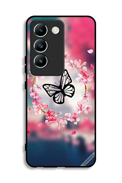 Covernex غطاء حماية لهاتف Vivo V30 Lite 4G بتصميم فراشة وحلقات زهور