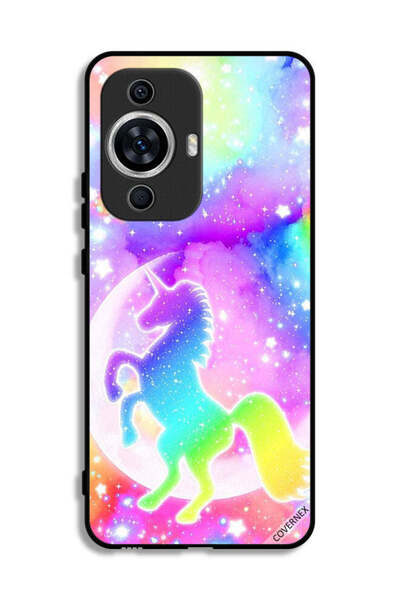 Covernex غطاء حماية لهاتف هواوي نوفا 12 لايت بتصميم وحيد القرن بألوان قوس قزح