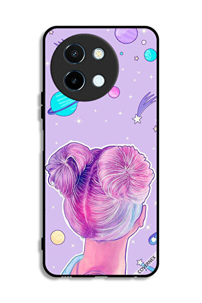Covernex غطاء حماية لهاتف Vivo Y38 5G برسومات فتاة ونجوم الفضاء