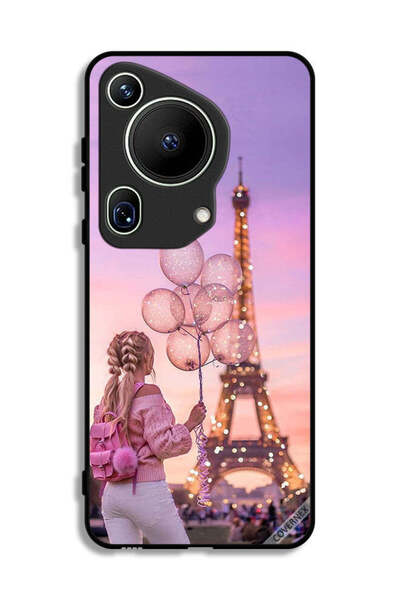 Covernex غطاء حماية لهاتف هواوي بيورا 70 ألترا بطبعة فتاة تحمل بالونات