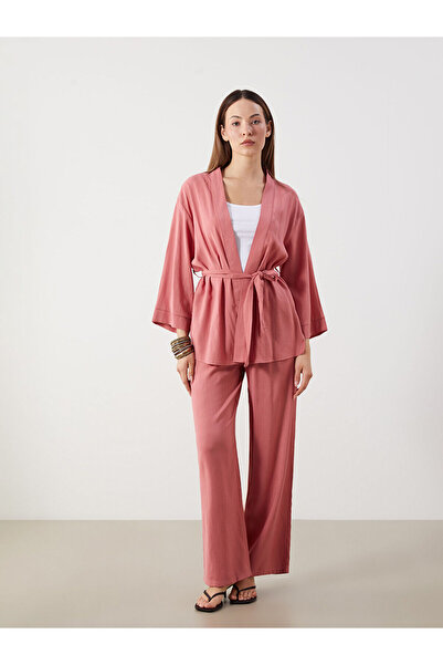 LC Waikiki Peak New Season Elastic Waist Linen Blend Women's Trousers