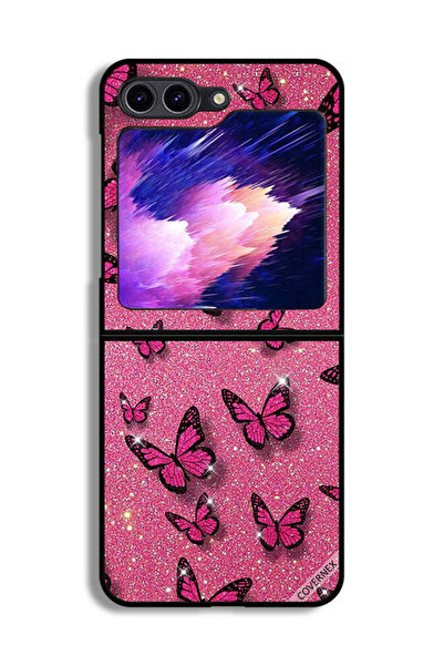 Covernex غطاء حماية لهاتف سامسونج جالكسي زد فليب 6 برسومات لامعة وفراشات