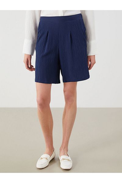 LC Waikiki Textured Women's Shorts with Elastic Waist