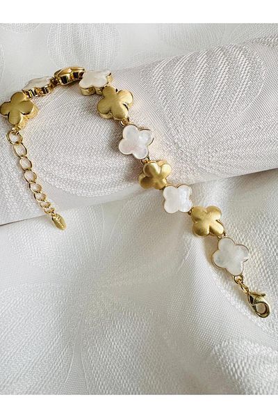 DEVİ fashion Vip Series Clover Bracelet 17 cm Plus Extension Chain