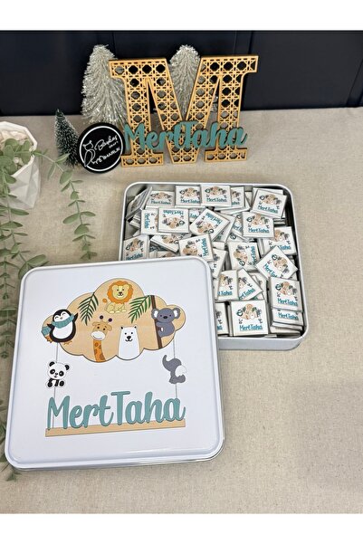 Baykuş Craft Mimarlık İsimli Yeni Doğan Bebek Mevlid Hediyelik Çikolata-Metal...