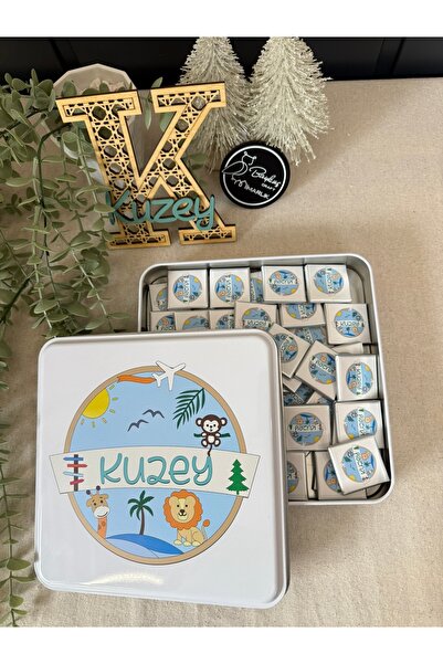 Baykuş Craft Mimarlık İsimli Yeni Doğan Bebek Mevlid Hediyelik Çikolata-Metal...