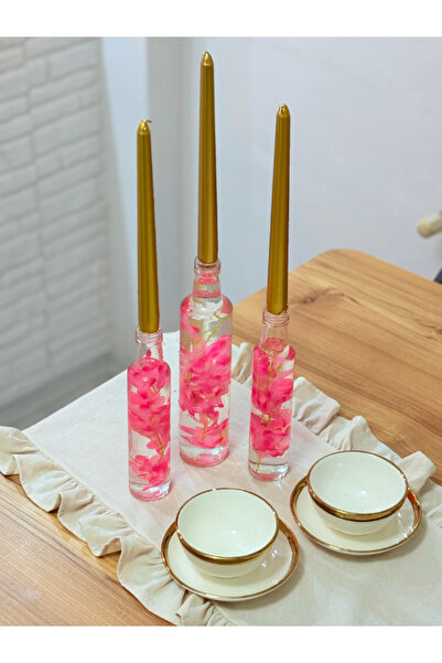 Milea Home Dekor Angelina Serisi Pembe Gold Sofra Parti Yeni Nesil Modern Mas...