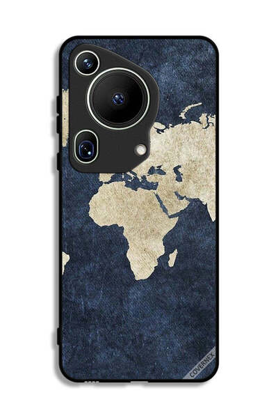 Covernex غطاء حماية لهاتف هواوي بيورا 70 ألترا بنقشة خريطة على الجينز