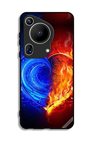 Covernex غطاء حماية فائق لهاتف هواوي بيورا 70 بخلفية قلب النار والماء