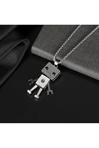 Tudivanyu Aksesuar قلادة سلسلة من الفولاذ المقاوم للصدأ روبوت ميكانيكي Sivler