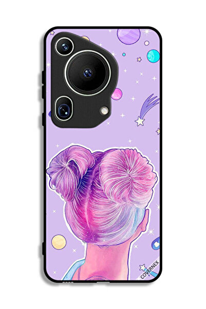 Covernex غطاء حماية فائق لهاتف هواوي بيورا 70 بتصميم فتاة ونجوم الفضاء