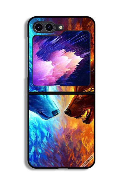Covernex غطاء حماية لهاتف Samsung Galaxy Z Flip6 بتصميم ذئب الماء والنار
