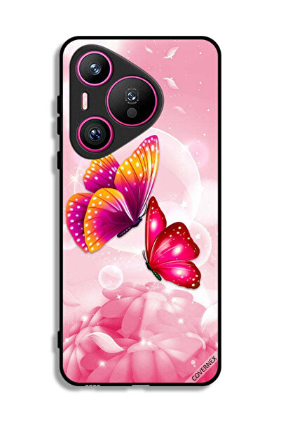 Covernex غطاء حماية لهاتف هواوي بيورا 70 بنقشة فراشات لطيفة