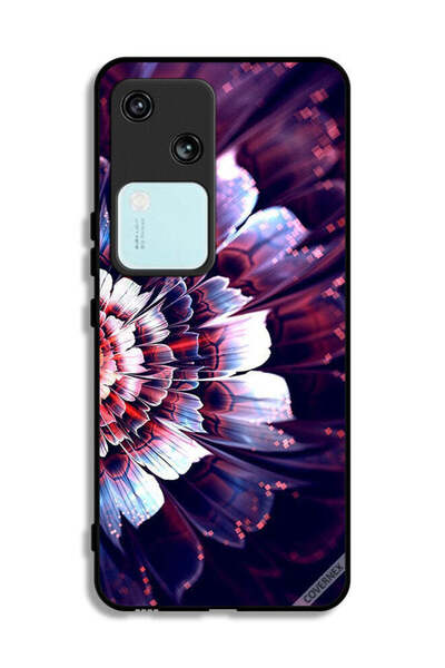 Covernex غطاء حماية لهاتف Vivo V30 5G مزين بزهرة كبيرة عاكسة على الجانب الأيسر
