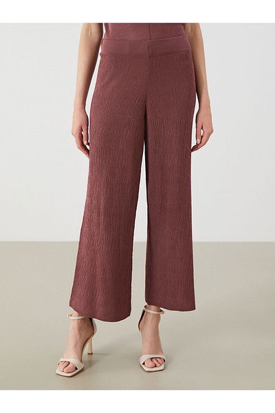 LC Waikiki Elastic Waist Textured Women's Knitwear Trousers