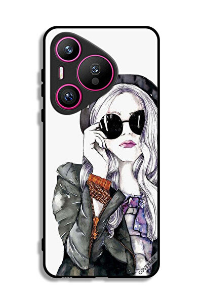 Covernex غطاء حماية لهاتف هواوي بيورا 70 بتصميم فتاة أنيقة ولطيفة