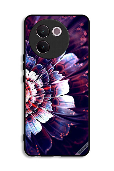 Covernex غطاء حماية لهاتف Vivo V30e 5G مزين بزهرة كبيرة عاكسة على الجانب الأيسر