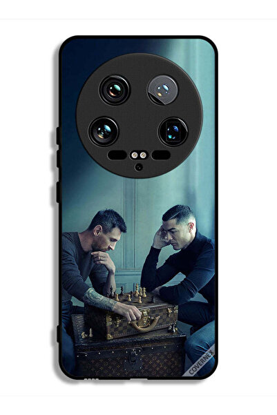 Covernex غطاء حماية فائق لهاتف شاومي 14 بطبعة ميسي ضد رونالدو يلعبان الشطرنج
