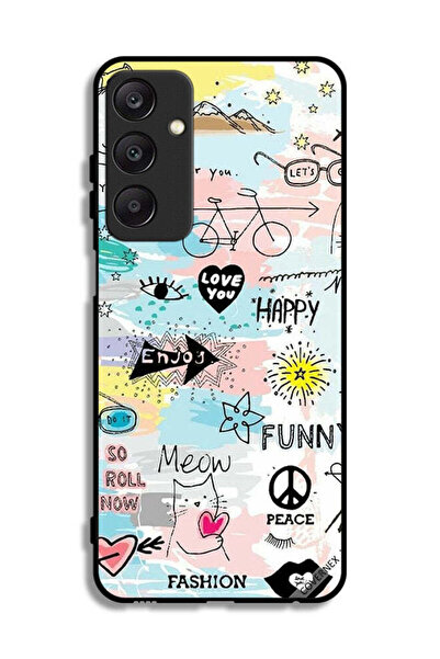 Covernex غطاء حماية لهاتف Samsung Galaxy A25 5G بتصميم Doodle Meow Enjoy
