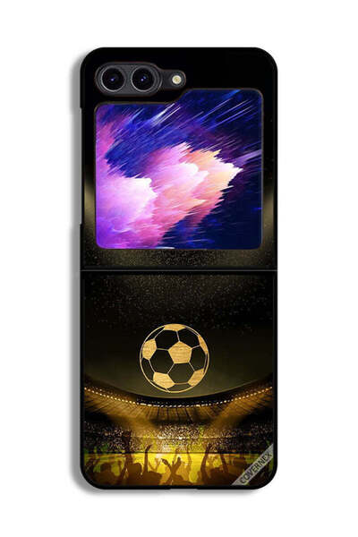 Covernex غطاء حماية لهاتف Samsung Galaxy Z Flip6، لون أسود، بخلفية فيلم كرة ق...