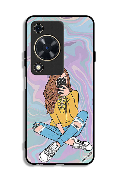 Covernex غطاء حماية لهاتف هواوي إنجوي 70 مع صورة فتاة