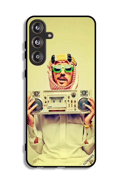 Covernex غطاء حماية لهاتف Samsung Galaxy M55 5G يحمل جهاز موسيقى عتيق