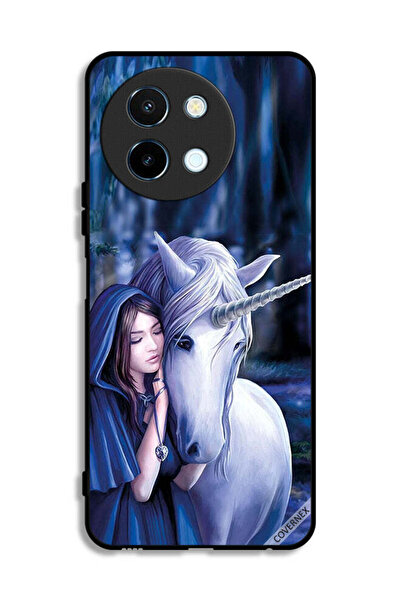 Covernex غطاء حماية لهاتف Vivo Y38 5G بنقشة فتاة وحيد القرن المحبوبة