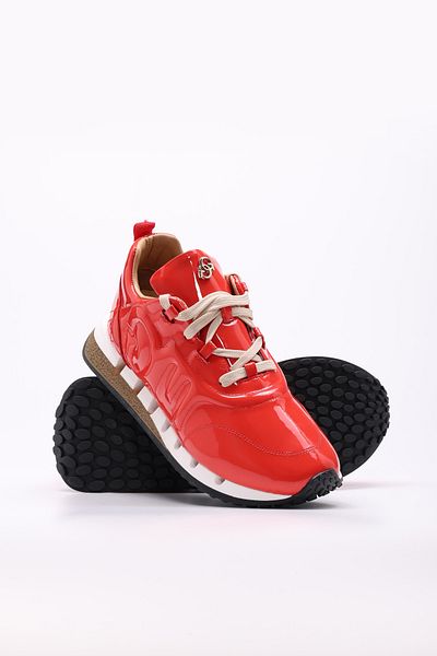 Ayakkabıhane Inside and Outside Genuine Patent Leather Red Women's Sports Shoes Ah08167261400568