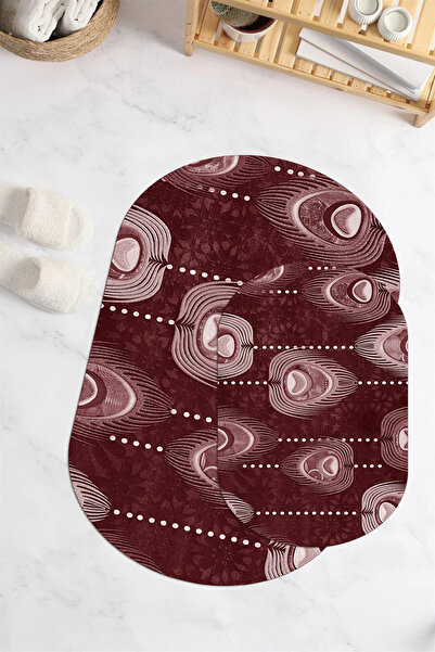 Viyana Home Covoraș de baie oval, lavabil, cu bază digitală anti-alunecare, s...