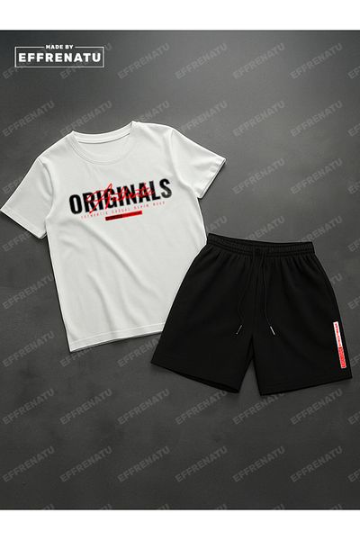 EFFRENATU Trendy Clothing Set of T-Shirts and Shorts with Print in Different Colors and Large Sizes