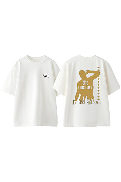 THEWERT Allen Iverson 1 Design με στάμπα στην πλάτη, βαμβακερό λευκό μπλουζάκ...