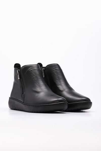 Ayakkabıhane Quality Genuine Leather Black Zippered Women's Classic Boots Ah08864192611310
